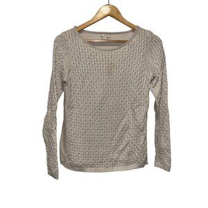J.Crew Beige Textured Knit Long-Sleeve Sweater 100% Cotton Women's S